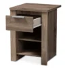 Laverne Modern And Contemporary Oak Finished 1 Drawer Nightstand Brown - Baxton Studio