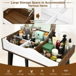 Costway Vanity Table Set With Flip Top Mirror Dressing Makeup Study Padded Stool -Furniture Hotsale Shop GUEST 472d0273 8b30 4527 8ac9 7a1c6f4b9d82
