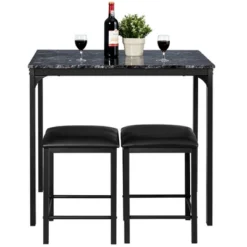 3 Piece Counter Height Dining Set Faux Marble Table 2 Chairs Kitchen Bar 20 3 Piece Counter Height Dining Set Faux Marble Table 2 Chairs Kitchen Bar -Furniture Hotsale Shop GUEST 47708328 e934 448b 8c82 01beb68e60f1