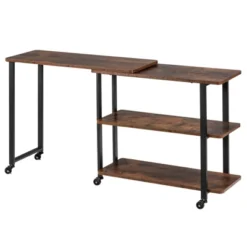 Tangkula Sofa Side Table W/Storage Shelves Mobile End Table Rolling Couch Table Desk For Living Room Bedroom -Furniture Hotsale Shop GUEST 47d557ee 2f24 4ac1 9347 fc57fbe561ce