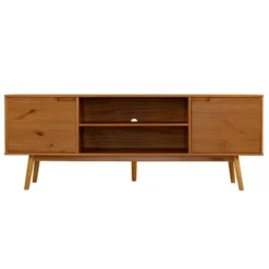 Solid Wood Mid-Century Modern TV Stand For TVs Up To 80" - Saracina Home -Furniture Hotsale Shop GUEST 48805313 cc17 4994 abcd 906cc16aab94