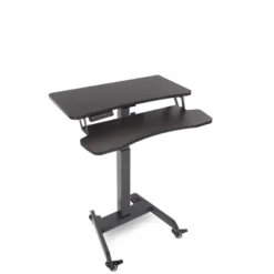 Cruizer Premier Electric Height Adjustable Mobile Podium With Keyboard Tray – Black – Stand Steady