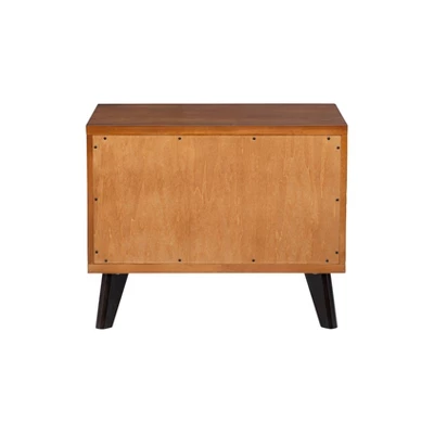 Mid-Century Modern 2 Drawer Nightstand Walnut - Linon 8 Mid-Century Modern 2 Drawer Nightstand Walnut - Linon - Image 6