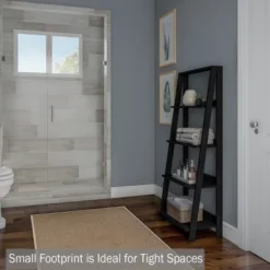 Lavish Home 4-Tier Ladder Bookshelf Freestanding Wooden Bookcase, Black 13 Lavish Home 4-Tier Ladder Bookshelf Freestanding Wooden Bookcase, Black -Furniture Hotsale Shop GUEST 4ab7a666 e0ab 47bc 89ea d553b7944c71