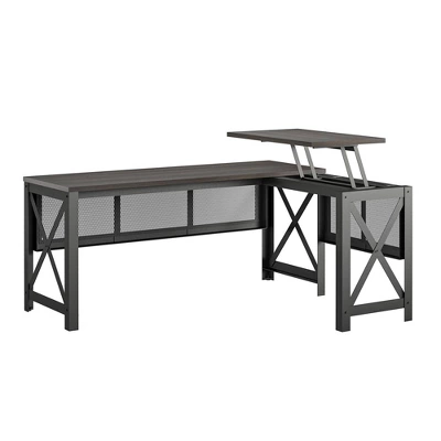 Haskell L Desk With Lift Top Walnut - Room & Joy 7 Haskell L Desk With Lift Top Walnut - Room & Joy - Image 5