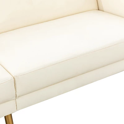 Lanna 76"Wide Vegan Leather Modern Style Convertible Futon Sofa Bed For Living Room Guest Bedroom | ARTFUL LIVING DESIGN 10 Lanna 76"Wide Vegan Leather Modern Style Convertible Futon Sofa Bed For Living Room Guest Bedroom | ARTFUL LIVING DESIGN - Image 8