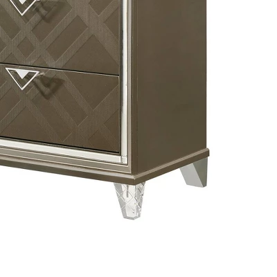 31" Skylar Nightstand Dark Champagne - Acme Furniture 4 31" Skylar Nightstand Dark Champagne - Acme Furniture - Image 2