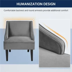 Yaheetech Modern Upholstered Armchair Velvet Accent Chair For Living Room Bedroom 17 Yaheetech Modern Upholstered Armchair Velvet Accent Chair For Living Room Bedroom -Furniture Hotsale Shop GUEST 4be8238d b4fe 4cdf 9865 9c682db8902f