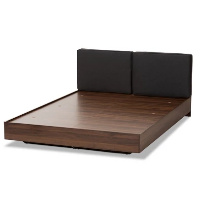 Queen Iselin Finished Storage Platform Bed Dark Gray/Walnut Brown - Baxton Studio 7 Queen Iselin Finished Storage Platform Bed Dark Gray/Walnut Brown - Baxton Studio - Image 5