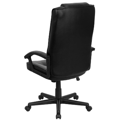 Flash Furniture Nora High Back Black LeatherSoft Executive Swivel Office Chair With Arms 4 Flash Furniture Nora High Back Black LeatherSoft Executive Swivel Office Chair With Arms - Image 2