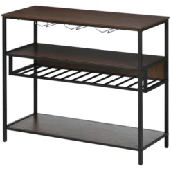 HOMCOM Industrial Wine Rack With 11-Bottles Holder, Free Standing Wine Shelf With Glass Holders For Home Bar, Kitchen, Dark Brown 9 HOMCOM Industrial Wine Rack With 11-Bottles Holder, Free Standing Wine Shelf With Glass Holders For Home Bar, Kitchen, Dark Brown -Furniture Hotsale Shop GUEST 4d06f758 471f 4e22 bbc8 63eb692d5b68