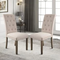 Set Of 2 Aristocratic Solid Wood Tufted Dining Chair-ModernLuxe -Furniture Hotsale Shop GUEST 4d9e8bcb 13d0 44a8 bfe8 b793c51aa68d