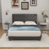 Costway Full/Queen/Twin Size Upholstered Platform Bed Tufted Headboard Mattress Foundation Grey -Furniture Hotsale Shop GUEST 4e241377 6519 4fa7 b469 514e6aa8a62c