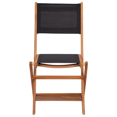 Emma And Oliver Set Of Two Weather Resistant All Natural Acacia Wood Folding Bistro Chairs With Textilene Mesh Seats And Backs 10 Emma And Oliver Set Of Two Weather Resistant All Natural Acacia Wood Folding Bistro Chairs With Textilene Mesh Seats And Backs - Image 8