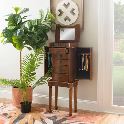 Kasey Jewelry Armoire Walnut - Powell Company 3 Kasey Jewelry Armoire Walnut - Powell Company