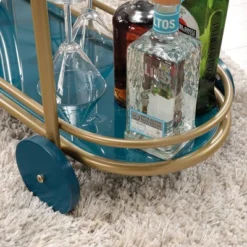 Coral Cape Bar Cart With Metal And Glass Satin Gold - Sauder -Furniture Hotsale Shop GUEST 50c204ec 2695 4778 acab a285061c3c08