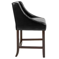 Emma And Oliver 2 Pk. 24" High Transitional Walnut Counter Height Stool With Accent Nail Trim -Furniture Hotsale Shop GUEST 50f4cc94 f172 4ebc 9c89 5be67e744a76