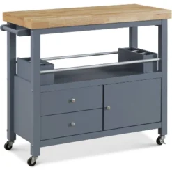 Anson Kitchen Cart Gray - ClickDecor