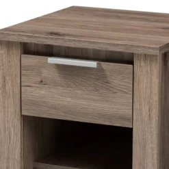 Laverne Modern And Contemporary Oak Finished 1 Drawer Nightstand Brown - Baxton Studio -Furniture Hotsale Shop GUEST 51551231 9849 4462 afb1 16a37774a018