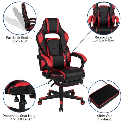Flash Furniture Gaming Desk With Cup Holder/Headphone Hook/Removable Mousepad Top & Reclining Back/Arms Gaming Chair With Footrest 7 Flash Furniture Gaming Desk With Cup Holder/Headphone Hook/Removable Mousepad Top & Reclining Back/Arms Gaming Chair With Footrest - Image 5