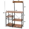 Costway 4-Tier Vintage Kitchen Baker's Rack Utility Microwave Stand W/ Basket & 5 Hooks -Furniture Hotsale Shop GUEST 53625bdf 2417 435f a69c ea8c9133e8b6
