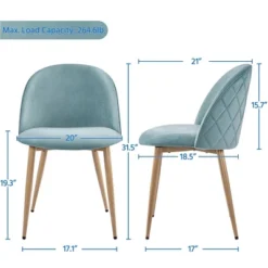 Yaheetech Pack Of 2 Velvet Dining Chairs With Backrest Metal Legs For Kitchen Dining Room 15 Yaheetech Pack Of 2 Velvet Dining Chairs With Backrest Metal Legs For Kitchen Dining Room -Furniture Hotsale Shop GUEST 54036a70 28fc 4dd1 8f72 ae67c593d697