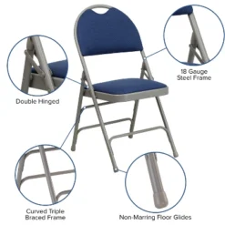 Emma And Oliver 4 Pack Home & Office Easy-Carry Party Events Padded Folding Chair -Furniture Hotsale Shop GUEST 541fbf70 5ce1 41fd 99a0 2d873a108231