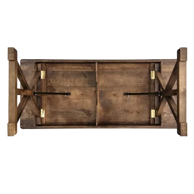 Merrick Lane 8' X 40" Rectangular Antique Rustic Solid Pine Foldable Dining Table With Crisscross Legs 14 Merrick Lane 8' X 40" Rectangular Antique Rustic Solid Pine Foldable Dining Table With Crisscross Legs - Image 12