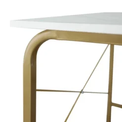 40" Home Office Computer Desk With Metal Base Marble/Brass - Teamson Home -Furniture Hotsale Shop GUEST 5667189c 9c76 46e6 8421 ad8e5aee0773