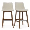 South 28" Seat Height Upholstered Bar Stool With Rubberwood Legs And Stainless Steel Foot Rest(Set Of 2) -The Pop Maison 2 South 28" Seat Height Upholstered Bar Stool With Rubberwood Legs And Stainless Steel Foot Rest(Set Of 2) -The Pop Maison -Furniture Hotsale Shop GUEST 591c5e00 9bd7 4096 80b3 be8dccf6ab74