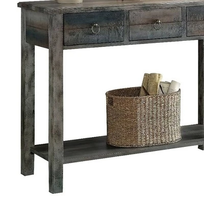 Console Table Oak Teal - Acme Furniture 4 Console Table Oak Teal - Acme Furniture - Image 2