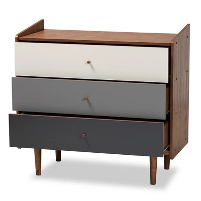 Halden And Gradient Wood 3 Drawer Chest Brown/Gray - Baxton Studio 3 Halden And Gradient Wood 3 Drawer Chest Brown/Gray - Baxton Studio