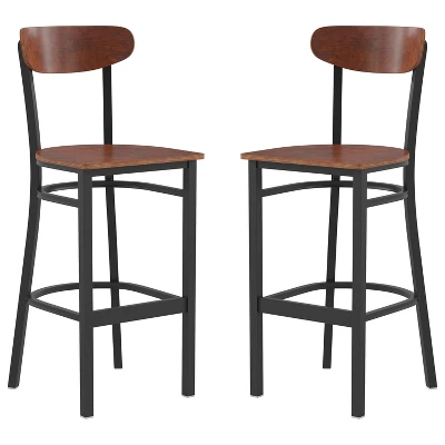 Flash Furniture Wright Set Of 2 Commercial Grade Barstools With 500 LB. Capacity Steel Frame, Solid Wood Seat, And Boomerang Back 19 Flash Furniture Wright Set Of 2 Commercial Grade Barstools With 500 LB. Capacity Steel Frame, Solid Wood Seat, And Boomerang Back - Image 17