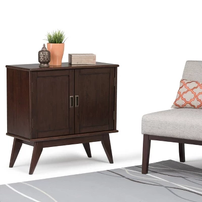 32" Tierney Solid Hardwood Mid Century Low Storage Cabinet Medium Auburn Brown - WyndenHall 3 32" Tierney Solid Hardwood Mid Century Low Storage Cabinet Medium Auburn Brown - WyndenHall