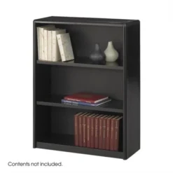 Steel ValueMate 3 Shelf Economy Steel Bookcase In Black - Safco
