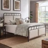 Queen Rathbone Nailhead Trim Upholstered Metal Bed Black/Oatmeal - Inspire Q -Furniture Hotsale Shop GUEST 5fe05cda 76d7 4b28 a0e4 df042e8f5946
