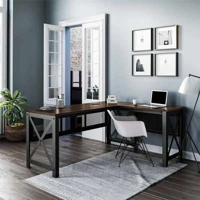 Haskell L Desk With Lift Top Walnut - Room & Joy 3 Haskell L Desk With Lift Top Walnut - Room & Joy