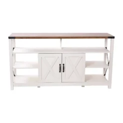60" Brayden Modern Farmhouse TV Stand For TVs Up To 64" With Storage Cabinets White/Rustic Oak - Taylor & Logan 18 60" Brayden Modern Farmhouse TV Stand For TVs Up To 64" With Storage Cabinets White/Rustic Oak - Taylor & Logan -Furniture Hotsale Shop GUEST 6184b9d7 70bc 4569 89f4 06e668b39c6a