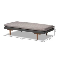 Twin Two Marit Tone Upholstered Wood Daybed Gray/Walnut - Baxton Studio -Furniture Hotsale Shop GUEST 61b54bb1 f642 49e1 ae55 bc9f912003a4