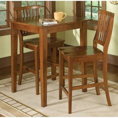 3pc Bistro Counter Height Dining Sets With 2 Stools Wood/Natural - Home Styles 4 3pc Bistro Counter Height Dining Sets With 2 Stools Wood/Natural - Home Styles - Image 2