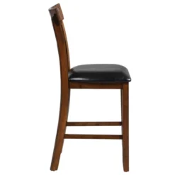 Tangkula Set Of 4 Bar Stools Vintage Wooden Dining Chair For Kitchen, Bistro Brown&Black -Furniture Hotsale Shop GUEST 6535b8e8 3743 4172 80e0 264281eb35f9