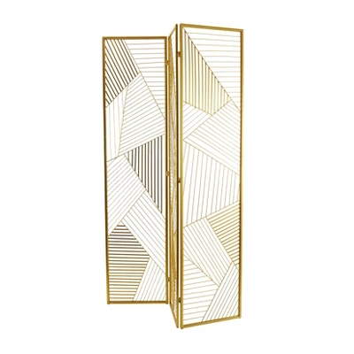 Glam Geometric Room Divider Screen Gold - Olivia & May 5 Glam Geometric Room Divider Screen Gold - Olivia & May - Image 3