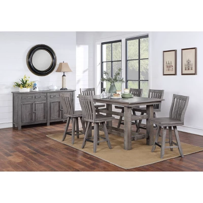 Keystone Counter Height Dining Table With Brown Undertone Gray - Treasure Trove Accents 5 Keystone Counter Height Dining Table With Brown Undertone Gray - Treasure Trove Accents - Image 3