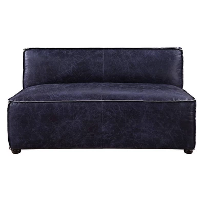 52" Birdie Sofa With Top Grain Leather Vintage Blue - Acme Furniture 5 52" Birdie Sofa With Top Grain Leather Vintage Blue - Acme Furniture - Image 3