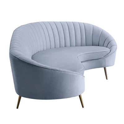 103" Ballard Sofa Light Gray Velvet - Acme Furniture 6 103" Ballard Sofa Light Gray Velvet - Acme Furniture - Image 4