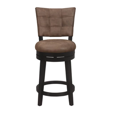 26" Kaede Wood And Upholstered Swivel Counter Height Barstool Black/Chestnut - Hillsdale Furniture 5 26" Kaede Wood And Upholstered Swivel Counter Height Barstool Black/Chestnut - Hillsdale Furniture - Image 3