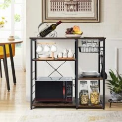 Costway Industrial Kitchen Baker's Rack Microwave Stand Utility Storage Shelf W/ 6 Hooks Steel Black 13 Costway Industrial Kitchen Baker's Rack Microwave Stand Utility Storage Shelf W/ 6 Hooks Steel Black -Furniture Hotsale Shop GUEST 6a0c805a fad6 4a93 8fc8 da8fa7188c67