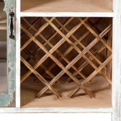 LuxenHome Distressed White And Gray Wood 1-Door Storage Wine Cabinet -Furniture Hotsale Shop GUEST 6a26c4c0 ef97 4b82 829c 187f9b2f95a9