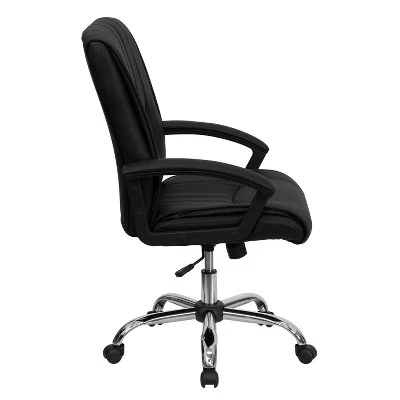 Flash Furniture Mid-Back Black LeatherSoft Swivel Manager's Office Chair With Arms 9 Flash Furniture Mid-Back Black LeatherSoft Swivel Manager's Office Chair With Arms - Image 7