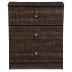 Furniture Hotsale Shop 26 Deacon Modern And Contemporary Wood 3 Drawer Storage Chest Espresso Brown - Baxton Studio